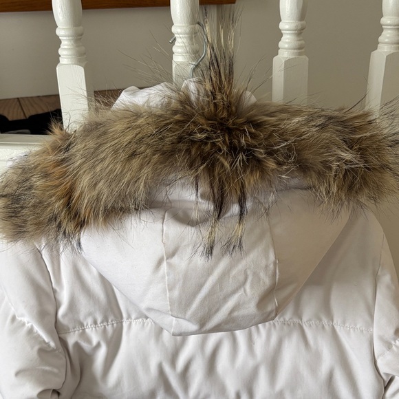 Canada Goose White Puffer Jacket with Fur Hood - Picture 4 of 9